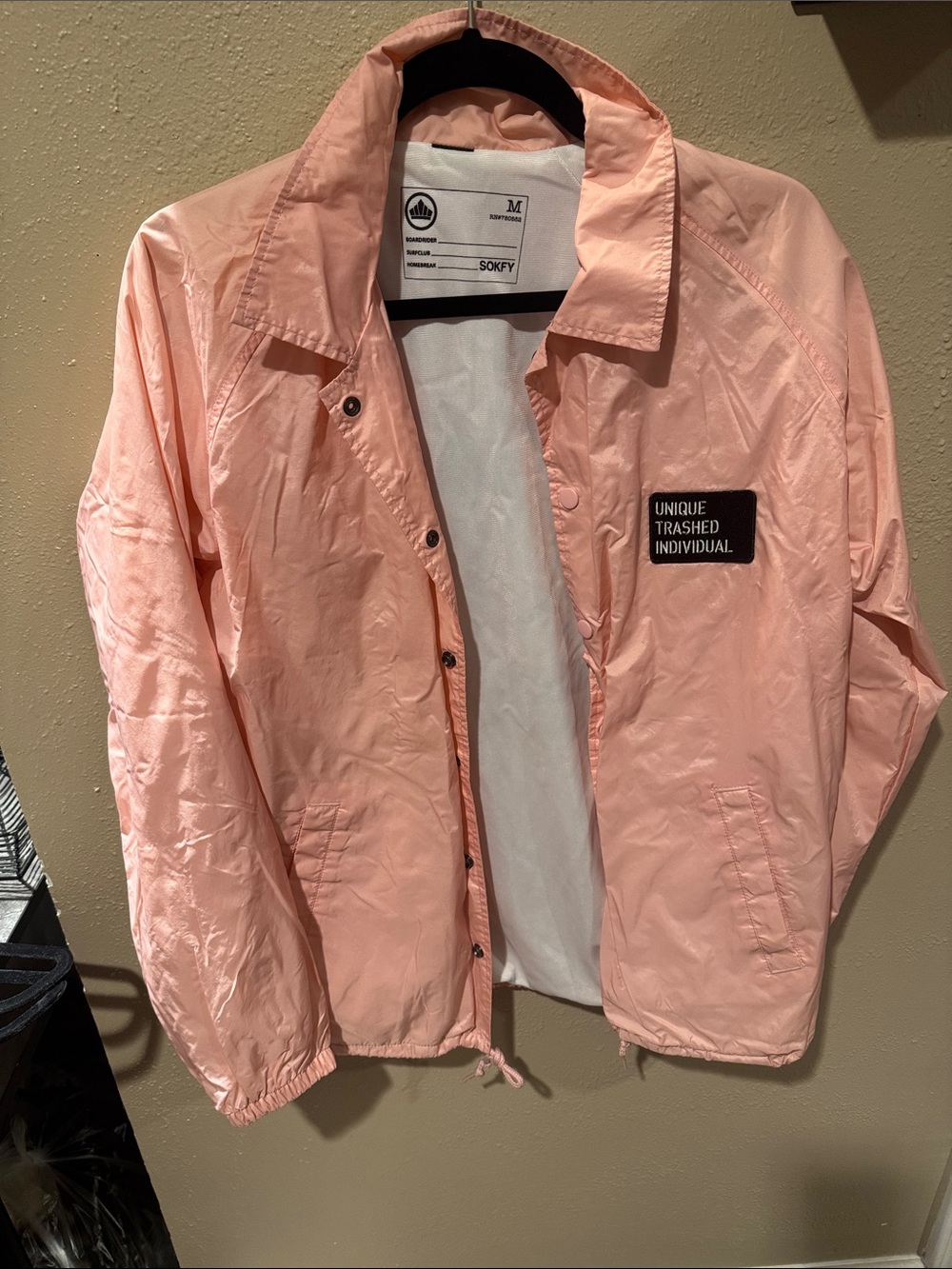 CBR Light Pink Bomber-Style Coach Jacket